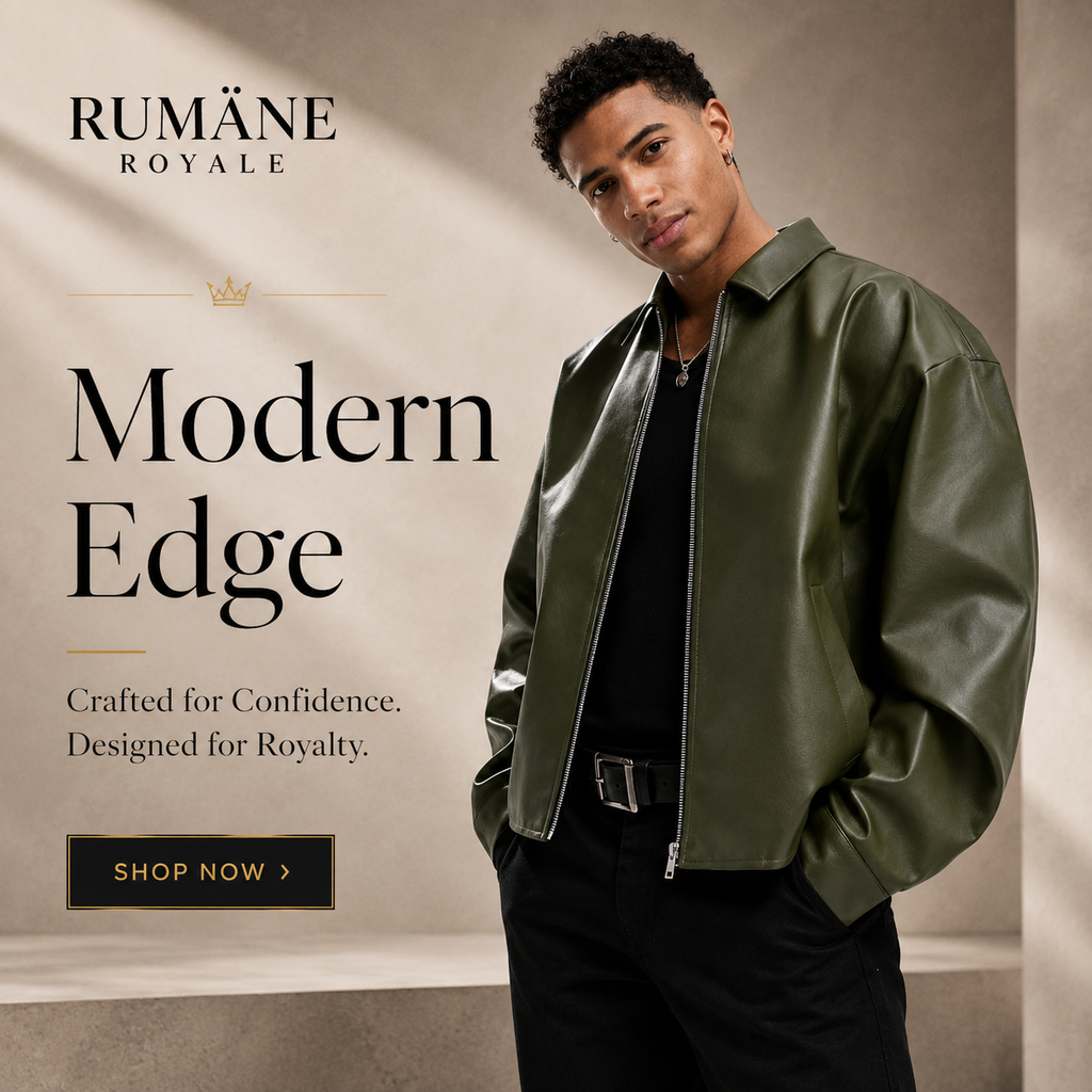 Olive Modern Edge Leather Jacket
