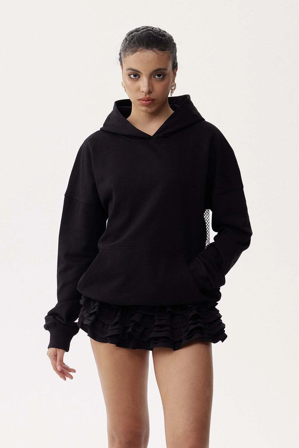 Royal Noir Embellished Hoodie Jacket