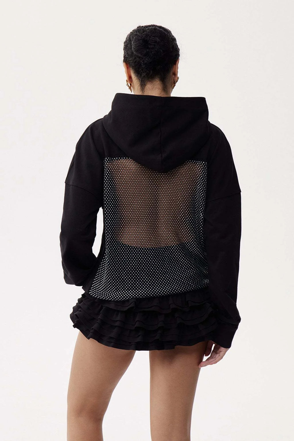 Royal Noir Embellished Hoodie Jacket
