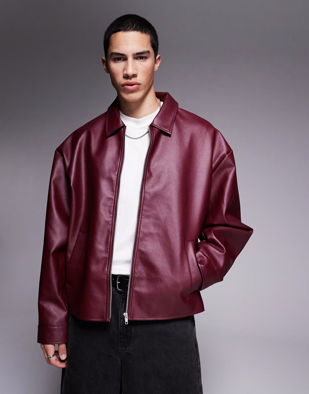 Burgundy Luxe Leather Jacket