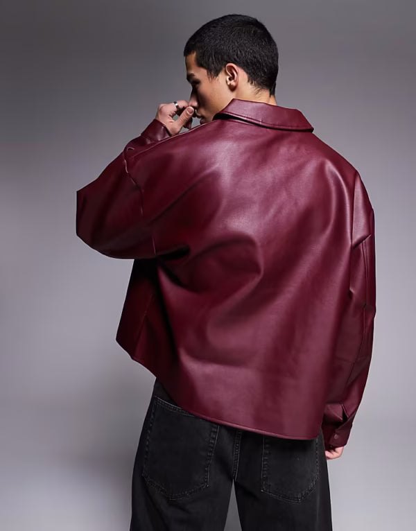 Burgundy Luxe Leather Jacket